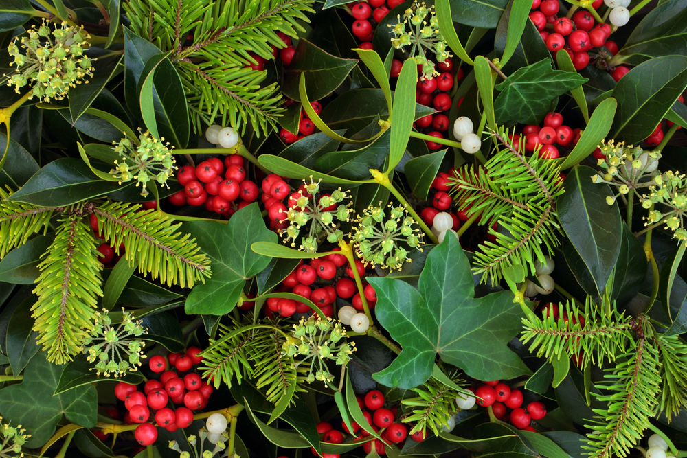 Naturmaterialien Winter für das Jul-Fest