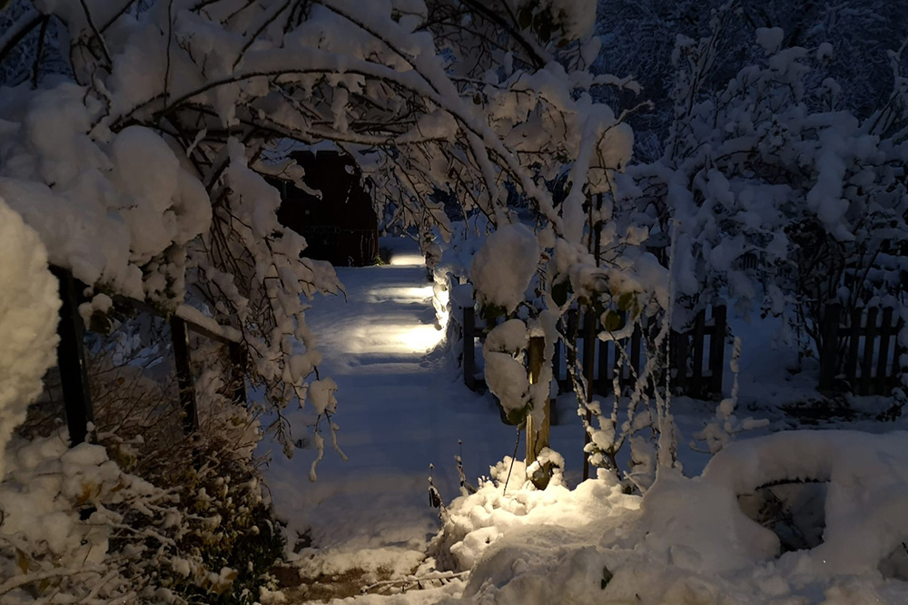 Gartenbeleuchtung im Winter